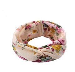 4-Pack Floral Print Turban Headbands – Women’s Elastic Twisted Hair Bands