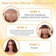 Adjustable Silicone Wig Headband Grip, 2 PCS Wig Grip Band Adjustable Elastic..