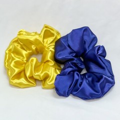 Navy Silky Satin Scrunchie | Big Scrunchies | Fashion Hair Ties | Team Colors