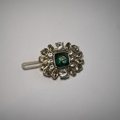 Gucci Crystal Hair Clip Barrette Made in Italy Designer Accessory