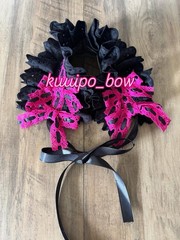 Lolita Accessories Gothic Lolita Headband Hair Bow Maid Headdress…Black & Pink