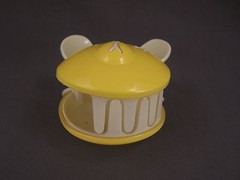 Yellow sleepy Teddy Bear Face plastic barrette hair clip claw clamp kawaii cute