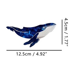 Whale Hair Clips,Cellulose Acetate Clips,Small 1 Count (Pack of 1), Blue