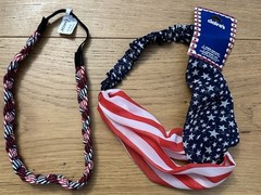 Lot of 2 New Hair Headband Patriotic Stars Stripes USA Claires Icing 4th Of July