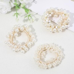 3pcs prarl Beaded Hair Ties, Pearl Hair Tie, Pearls Ponytail Holder, Hand-Wra…