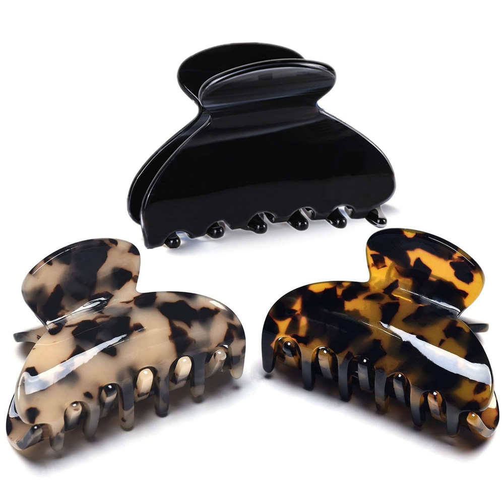 Medium Claw Hair Clips for Women Girls Tortoise Hair Jaw Clips Celluloid Hair Cl