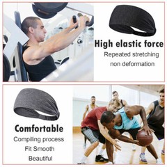 3 Pack Men’s Hair Head Band Sweatband Headband Stretch Women Wrap Elastic Sports
