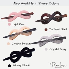 Parcelona French Infinity Medium Celluloid Hair Slider Bun Cover for Women