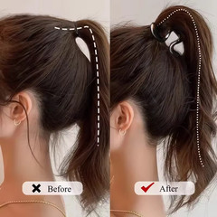 2 New Elegant Curved Hairpins Women High Ponytail Back Head Clip Set