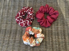 3 piece handmade scrunchie hair tie free shipping.