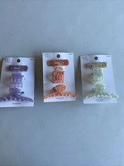Time and tru claw clip Set Different Colors Lot of 3