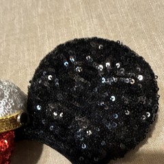 Disney Parks Mickey Mouse Sequin Ears Headband w/ Captain Mini Hat Black