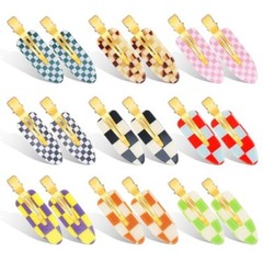 18PCS No Bend Hair Clips, Checkerboard No Crease Curl Pins, Acrylic Type-18PCS