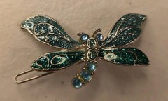 Dragonfly Hair Clip Green And Blue