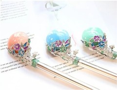 Binyeo Pastel Flower Silve Korean Traditional Accessory HANBOK Binyeo