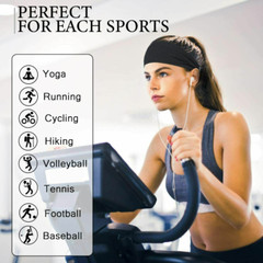 Men Women Headbands Workout Moisture Wicking Fitness Sweatband for Yoga Running