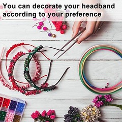 50 Pieces Satin Headbands 1 Centimeter DIY 50 Count (Pack of 1) Multicolored