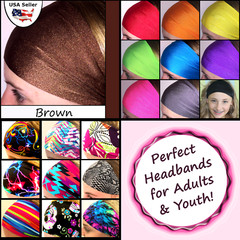 Running Jogging Track Headband Wick Sweat Stay On Softball Basketball [Brown]