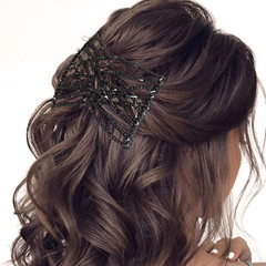 6 Pieces Magic Hair Comb Elastic Beaded Hair Clips Women Stretchy Bride Double S