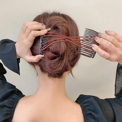 5 Pieces Elastic Magic Hair Comb Stretchy Double Comb Hair Forks Clips for Women