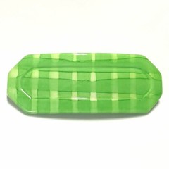 Delsol French Metal Hair Clip Women Barrette Gingham Print Oval Made in France
