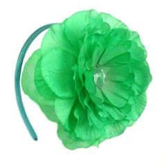 Large Pedal Flower Headband Acrylic Crystal Center Satin Hair Bands Women Girls