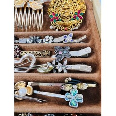 Vintage Silver & Gold Tone Hair Accessory Butterfly Clip, Pins Floral Combs 30pc