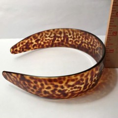 Thick Wide Large Headband Pattern Black Brown Flower Camouflage Made in France