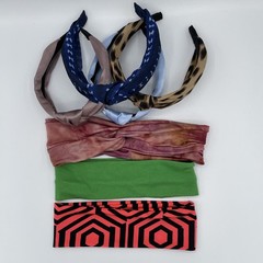 Lot of 7 Trendy Various Headbands Stretch Fabric Big Knots