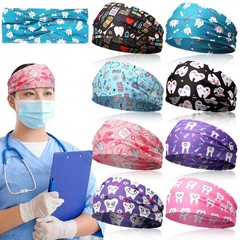 8 Pcs Dental Headbands Nurses’ Day Gift Women Nurse Headbands with Button Non…