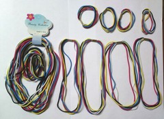 CHOOSE -2 MM THICK 4 SET OF 5 RUBBER HEADBAND + 5 PONTAIL BAND ELASTIC BAND