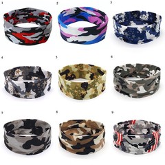 Camouflage Stretchable Headband Width 6cm Yoga Outdoor Sport for MenWomen Youth✔