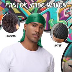 BIGEDDIE 12-Piece Silky Satin Durag Set for Men and Women in 12 Colors