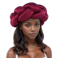 African solid color decoration sponge big Fried Dough Twists braid headband