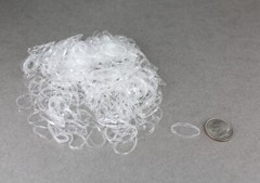 Clear Set pack 500 small tiny mini hair ties elastics rubber bands girl braid