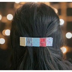 Miniature Book Library Back to School Reading Barrette Hair Clip Bright Pastels