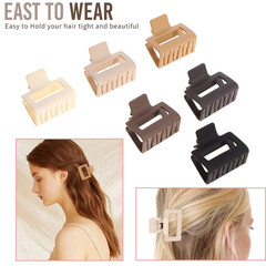 12 Pack Square Claw Clips, Big and Small Neutral Rectangle Hair Claw Clips, Non-