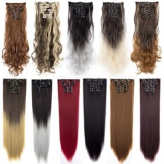 NATRAL 8pcs Real Full Head Thick Clip in Like Human Hair Extensions New Style US