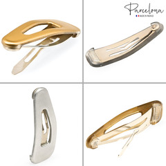Parcelona French Mini Set of 4 Small 1.25″ Celluloid Snap Hair Pins for Women