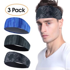 3Pcs Sweat Bands Headband Sports Stretch Headband for Men Women Print Sweatbands