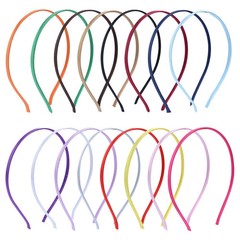 10Pcs Colorful Fabric Covered Headbands DIY Hair Hoops Blank Base Hair Accessory