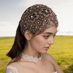 Lace Headbands for Women, 5Pcs Set Boho-chic Crystal & Pearl Embellished Wide…