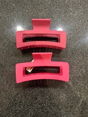 Bundle Pink Rectangle Hair Claw Clips- Women’s Accessory