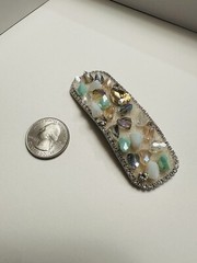 Rectangular Barrette Sparkly Rhinestone Wedding Birthday, 7.5×2.5cm