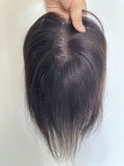 3.15″x4″Traceless 100% Human Hair Topper Fringe Bang Cover Head Top Forehead 10″