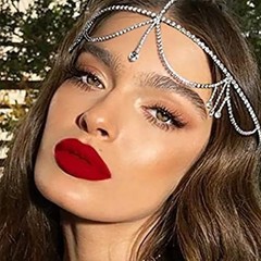 STONEFANS Layered Rhinestone Head Chain – Crystal Headpiece Boho Silver Hair Acc
