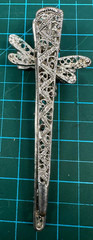 Dragonfly Hair Clip Womens 6″ Long Silver Multicolor Rhinestone Floral Metal