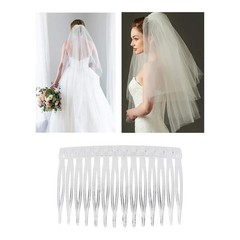 20 Pack Clear Small Plastic Hair Side Comb With Long Teeth Thin Fine Gray Hai…