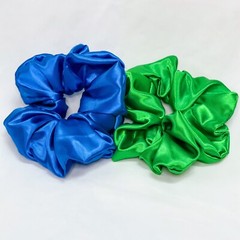 Green Silky Satin Scrunchie | Big Scrunchies | Fashion Hair Ties | Team Colors