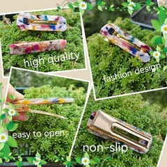 SINNKY 12PCS Acrylic Resin Hair Clips Geometric Alligator multicolor